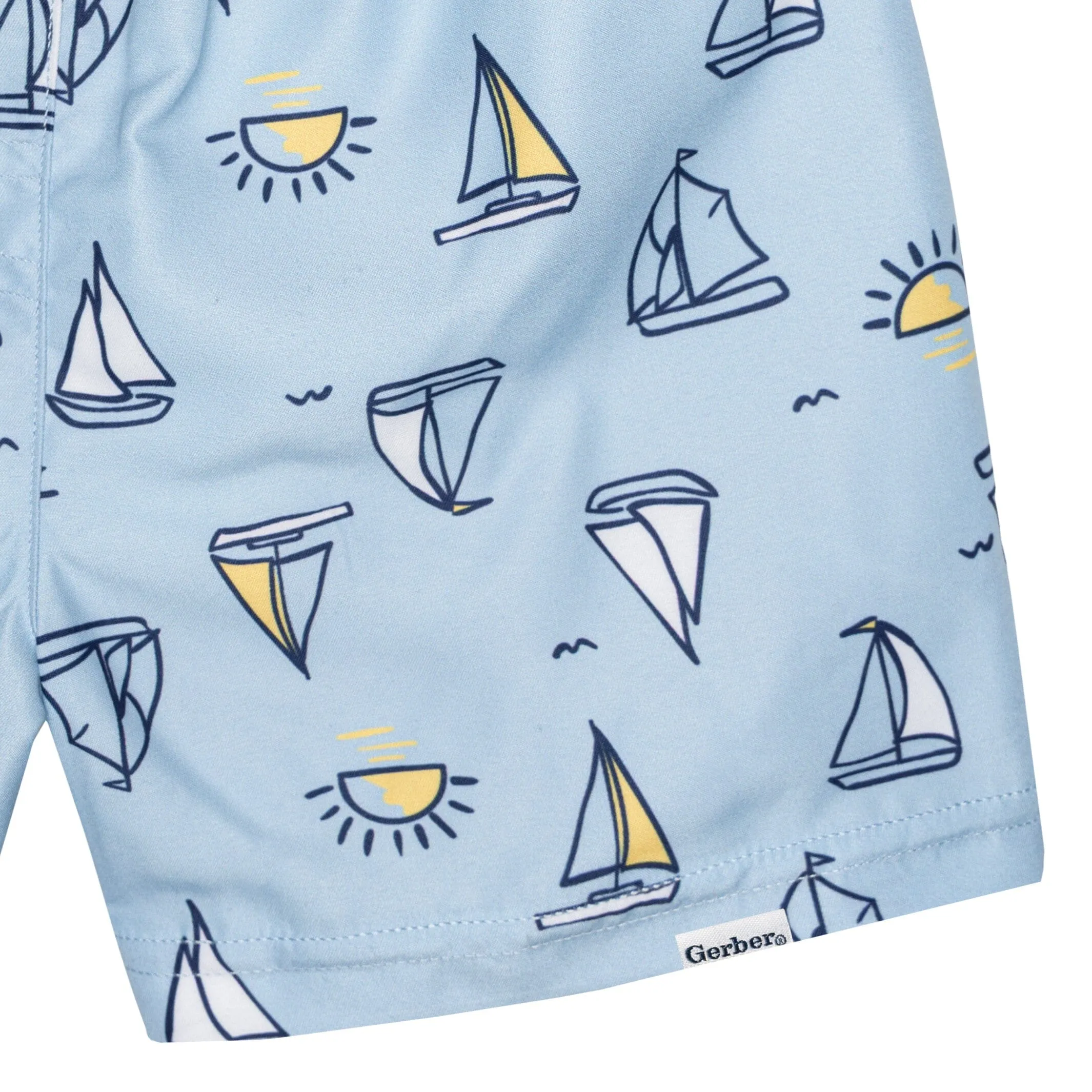 2-Pack Baby & Toddler Boys UPF 50  Sailboats Swim Trunks