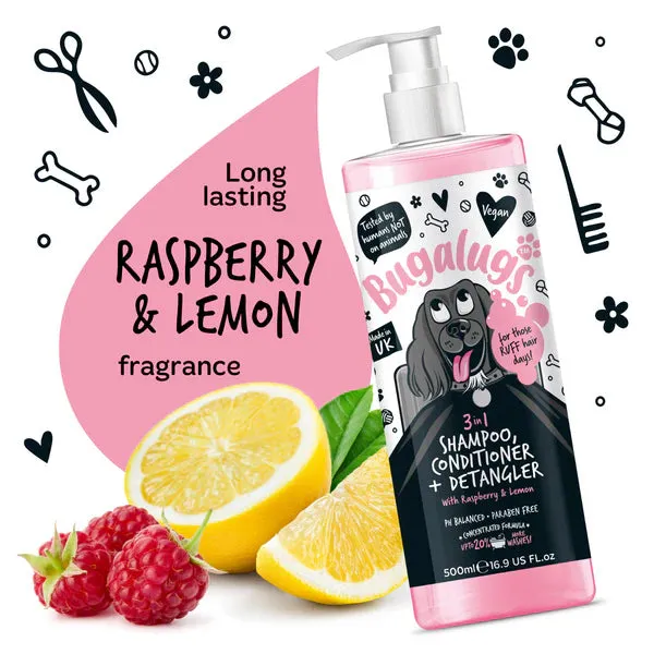 3 IN 1 RASPBERRY & LEMON SHAMPOO, CONDITIONER   DETANGLER