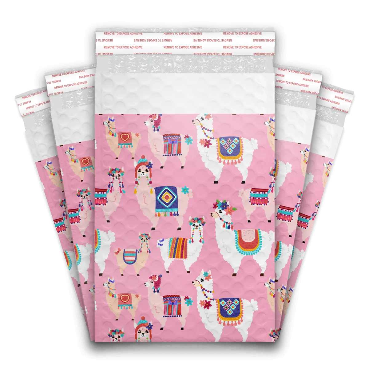 6x9 Llamas Designer Self Seal Poly Bubble Mailers Shipping Envelopes Custom Boutique Padded Bags