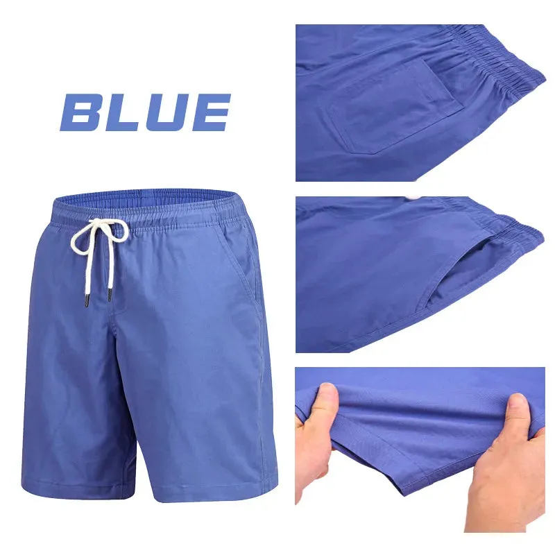 Aidase Mens Blue Summer Shorts Plus Size Cotton Casual Shorts Thin Loose Sportswear Running Training Cycling Gym Shorts Breeches Xxxl