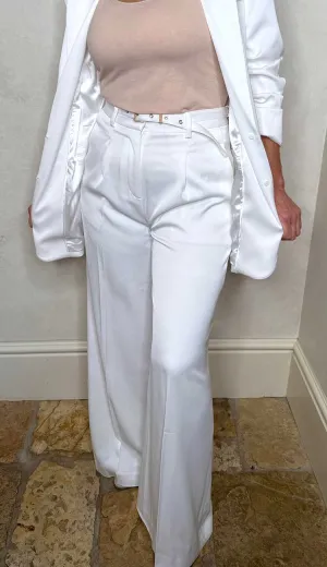 Alexia Satin Pants - White