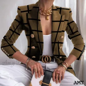 Amy Fashion - Elegant Office Lady Double Breasted Blazers