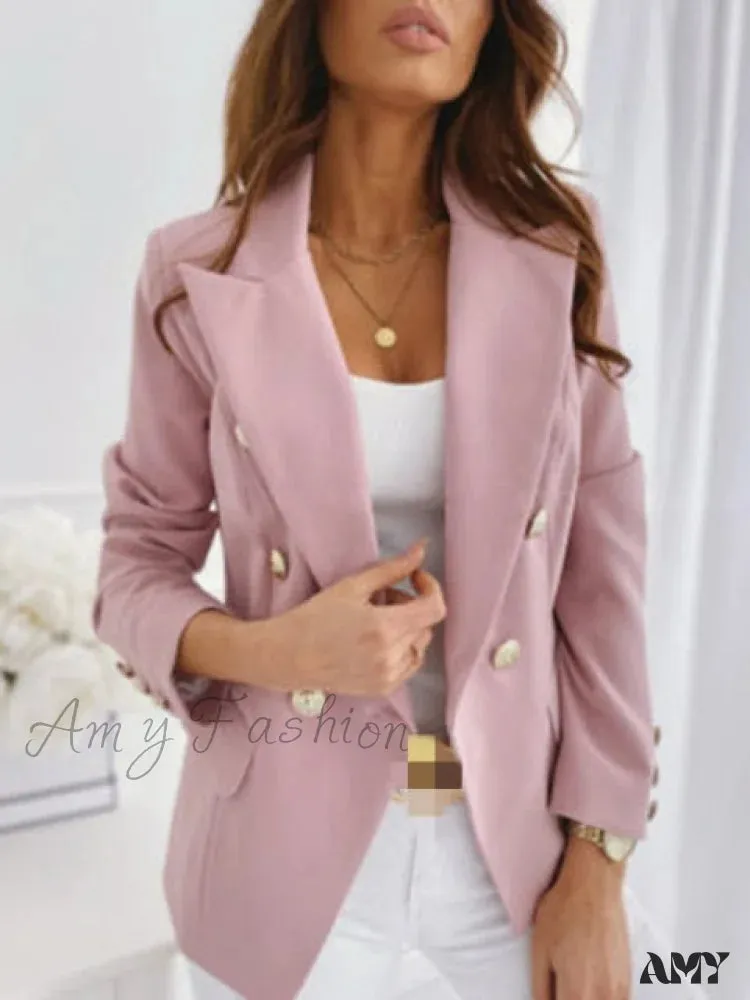 Amy Fashion - Long Sleeve Casual Female Elegant Office Blazers