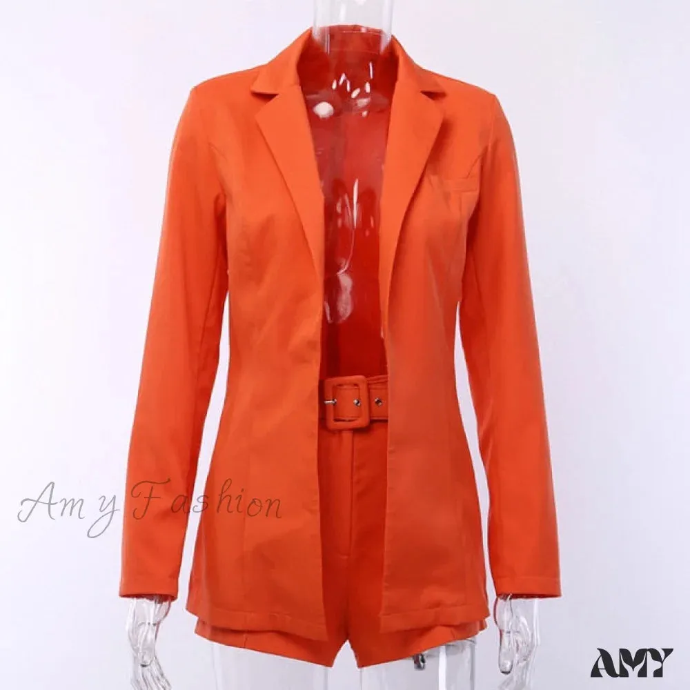 Amy Fashion - Women Fashion Elegant Two Piece Blazer Set