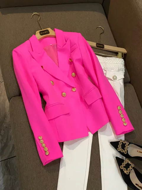 Ashoreshop 2022 All-Match Dusty Pink Green Blue Nude Black White Red Blazer Jacket