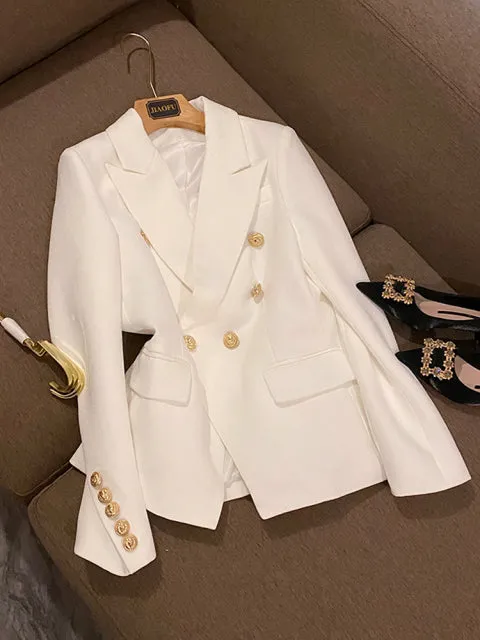 Ashoreshop 2022 All-Match Dusty Pink Green Blue Nude Black White Red Blazer Jacket