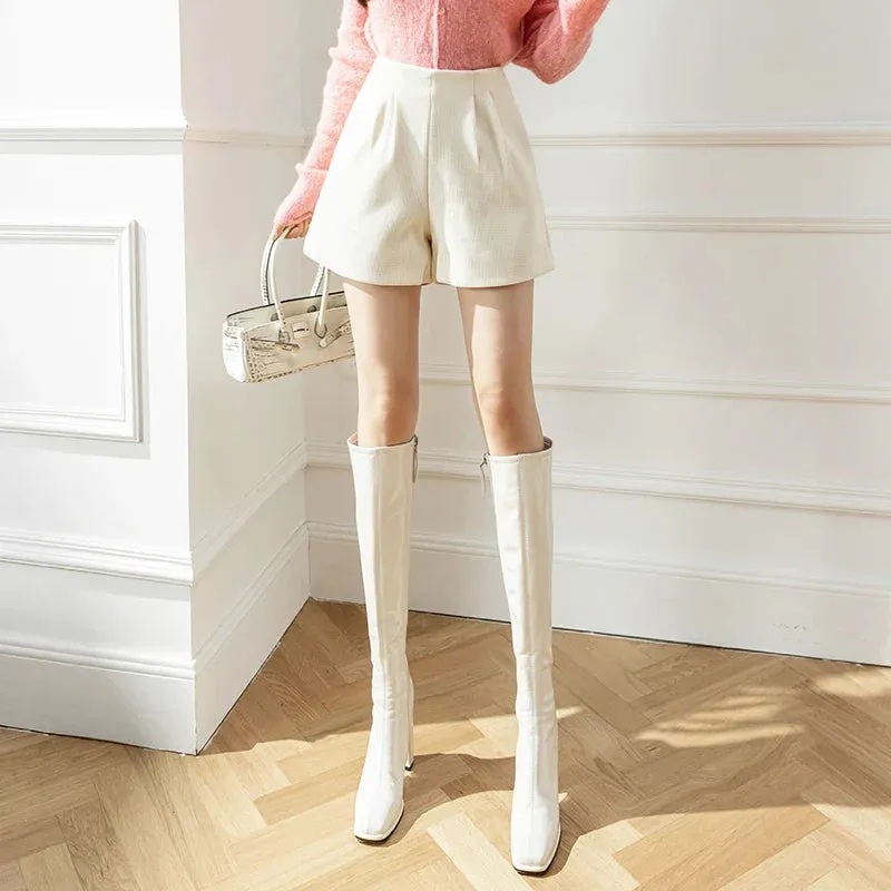 Autumn Winter A-line Wool Blend Casual Shorts