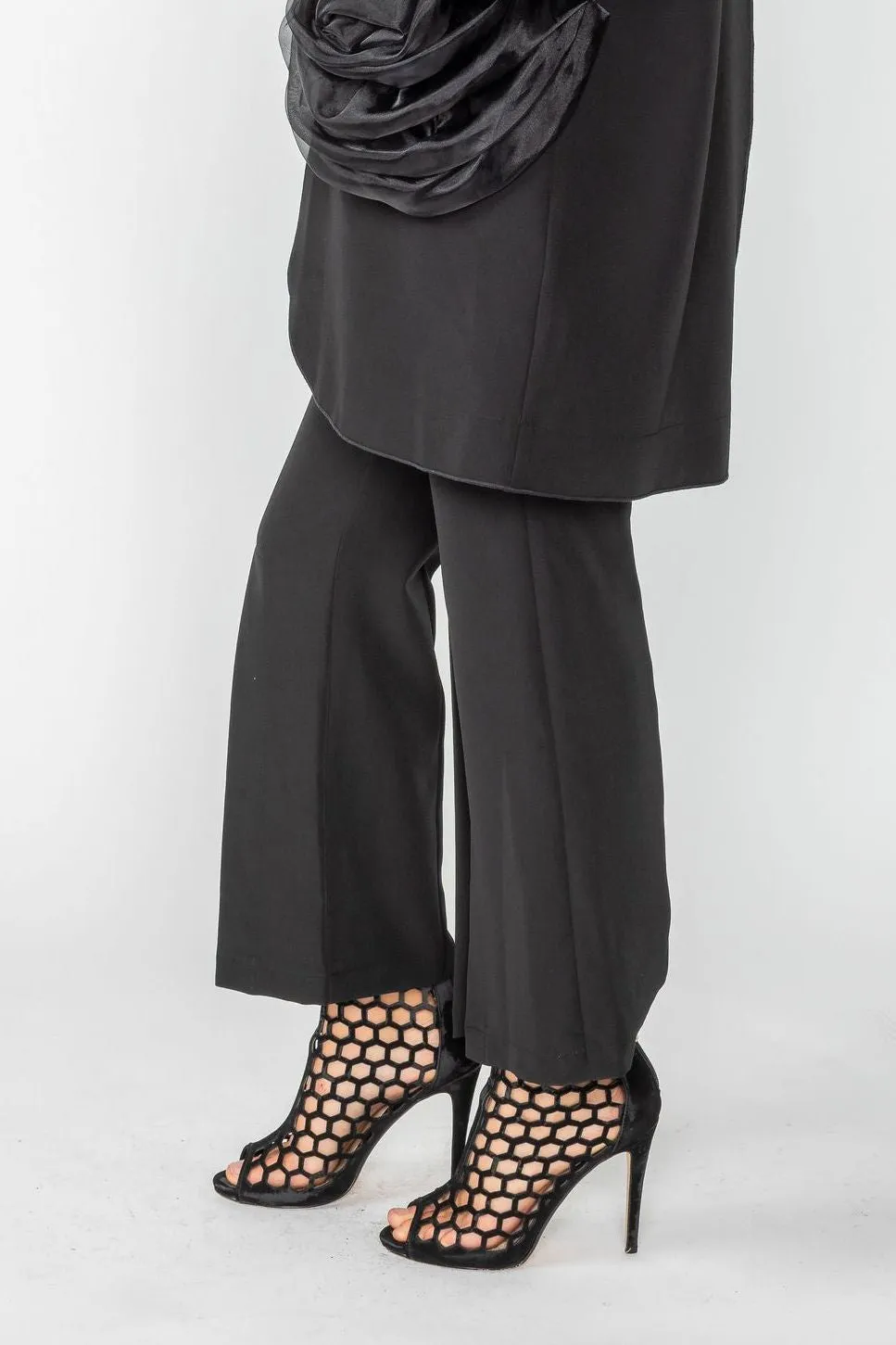 Black Pants With Front Slit