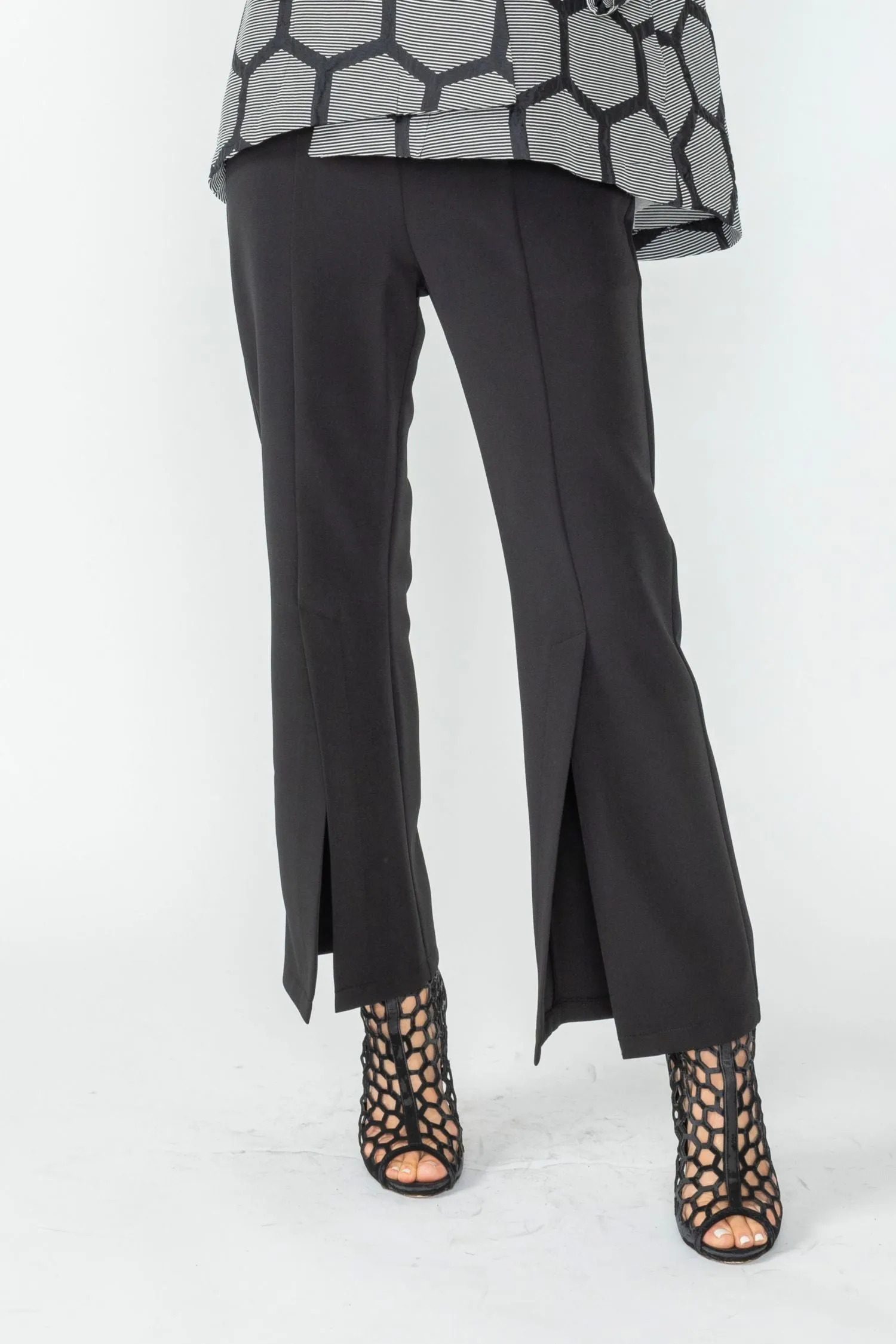 Black Pants With Front Slit