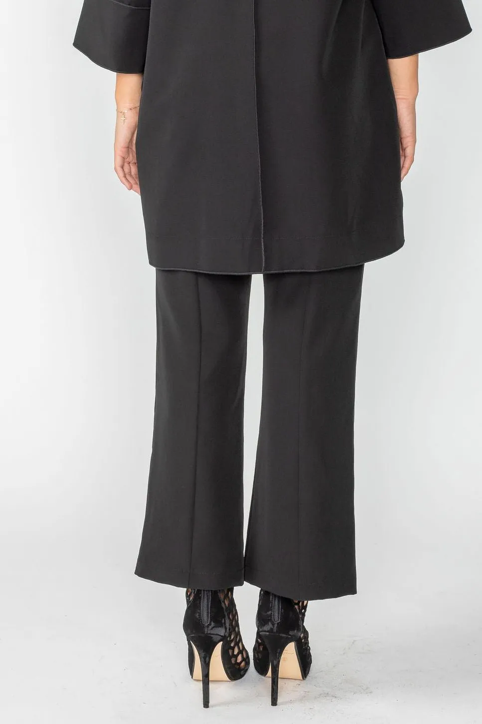 Black Pants With Front Slit