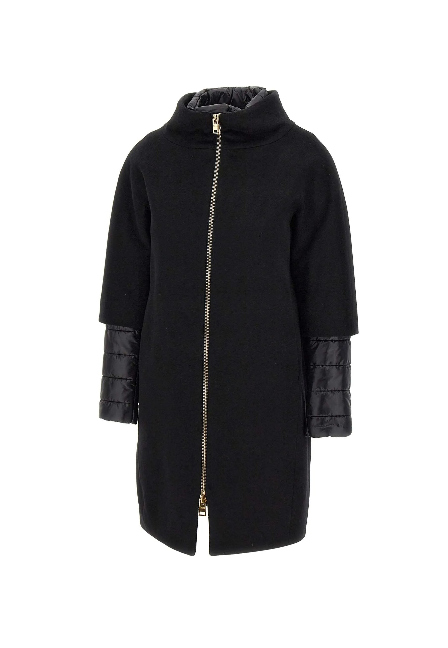 Black Resort Women's Coat with Down Jacket