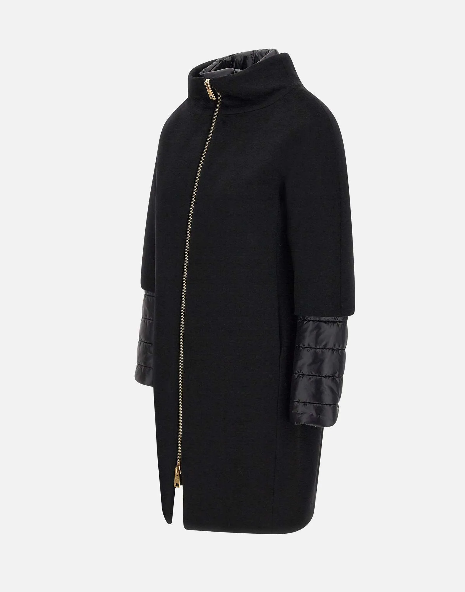 Black Resort Women's Coat with Down Jacket