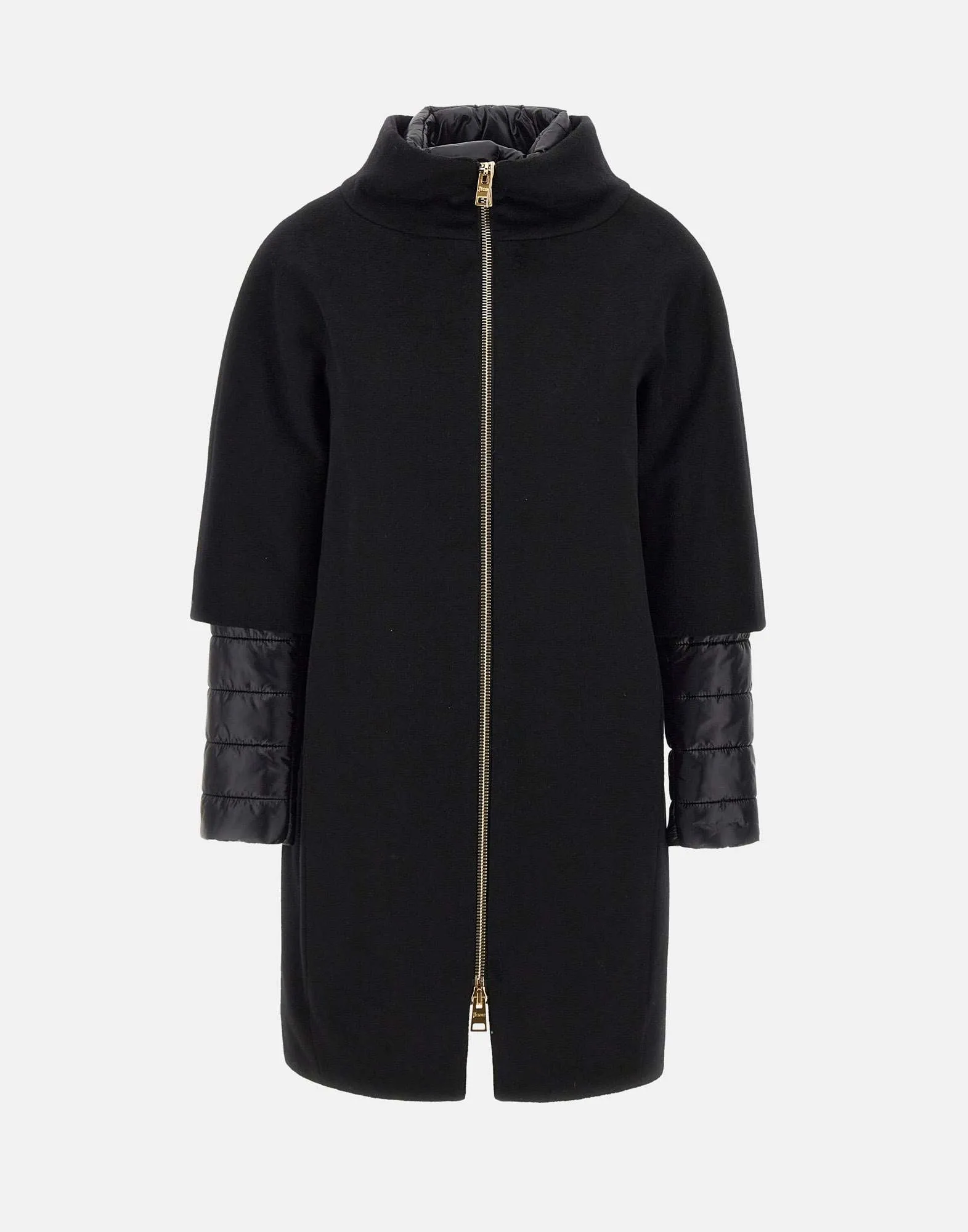 Black Resort Women's Coat with Down Jacket