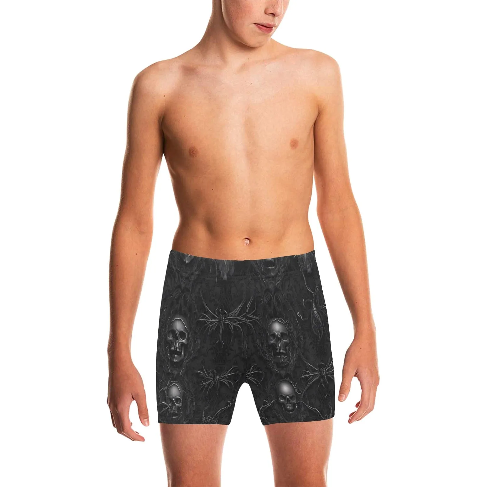 Black Skulls Big Boys' Swimming Trunks