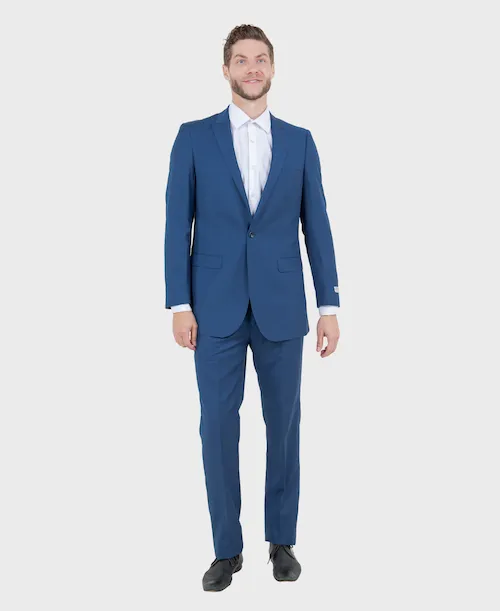 Blue One Button Slim Fit Suit