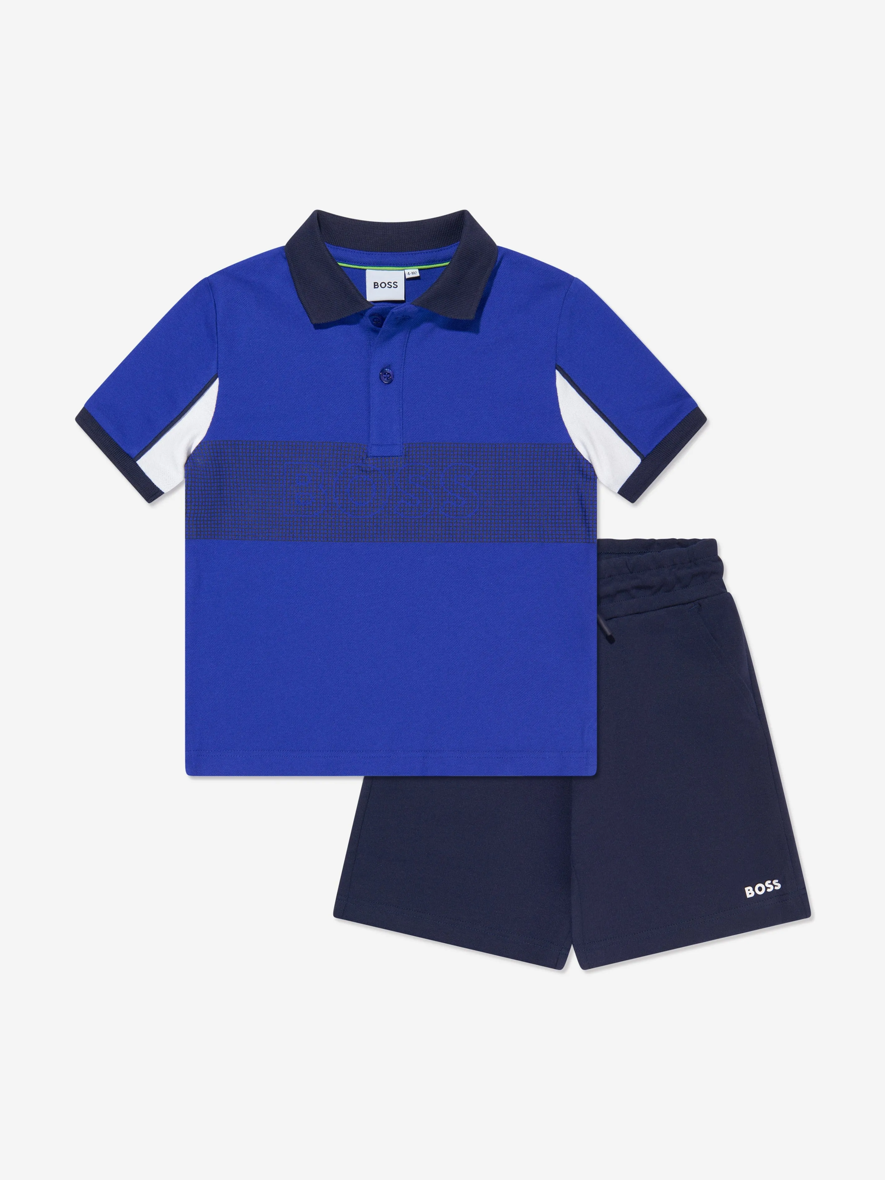 BOSS Boys Polo Shirt And Shorts Set in Blue