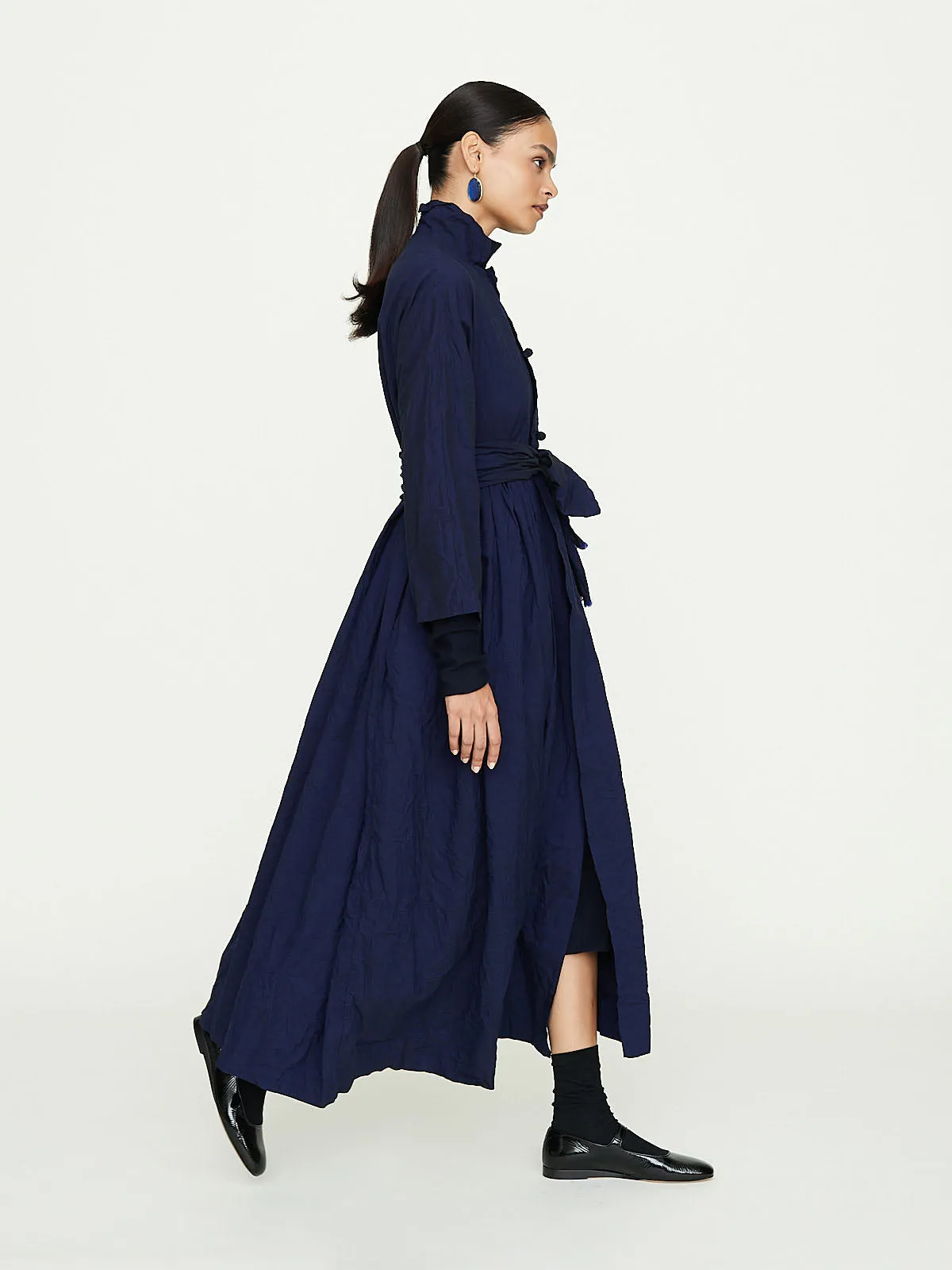 Cappotto Coat Campanella Lavato in Electric Blue/Black