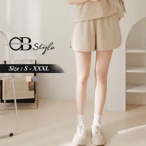 CASUAL COTTON RUFFLES ELASTIC WAIST SHORTS