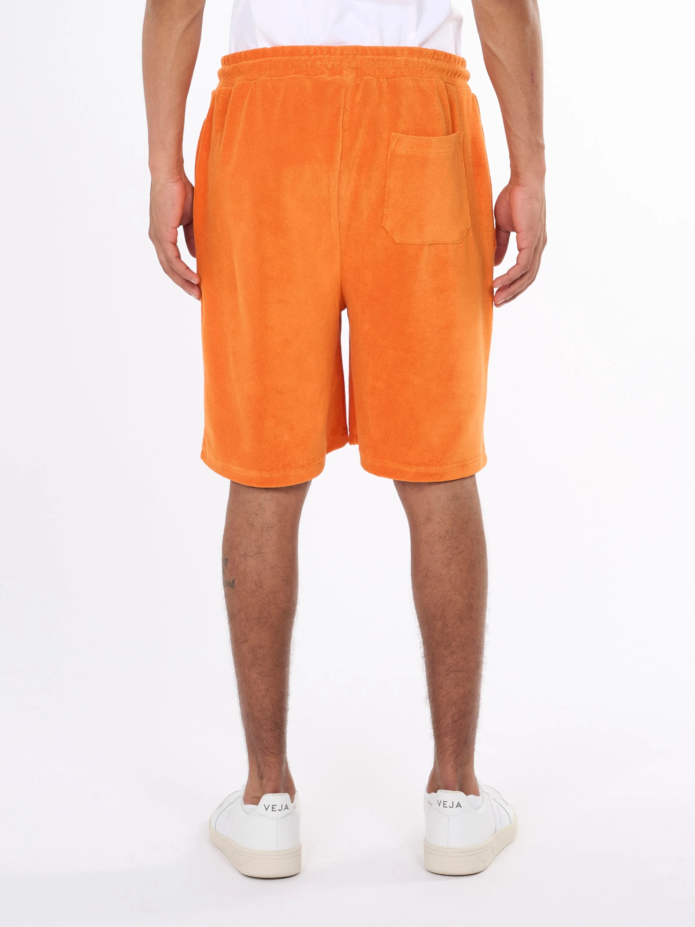 Casual terry shorts - Russet orange