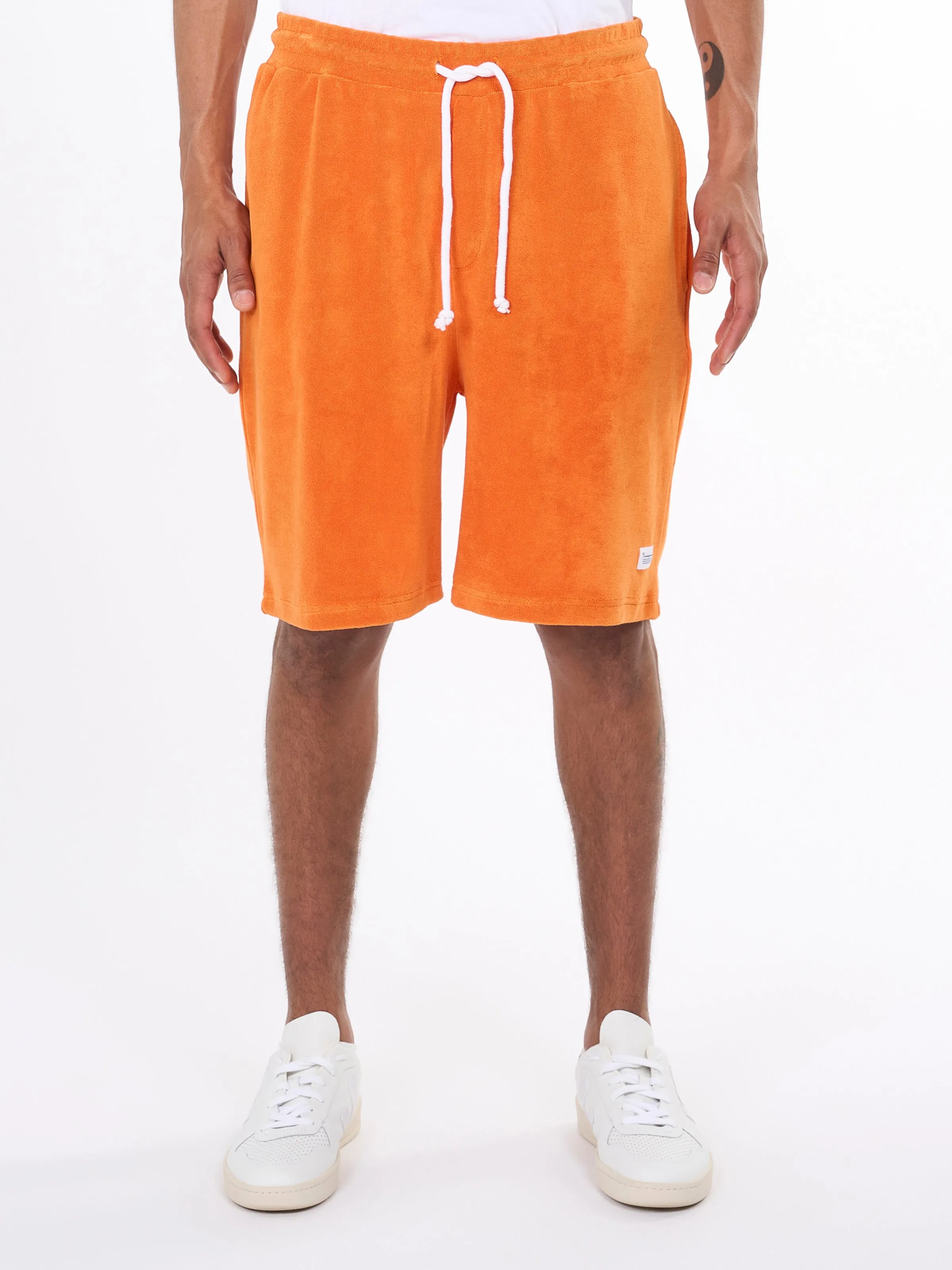 Casual terry shorts - Russet orange