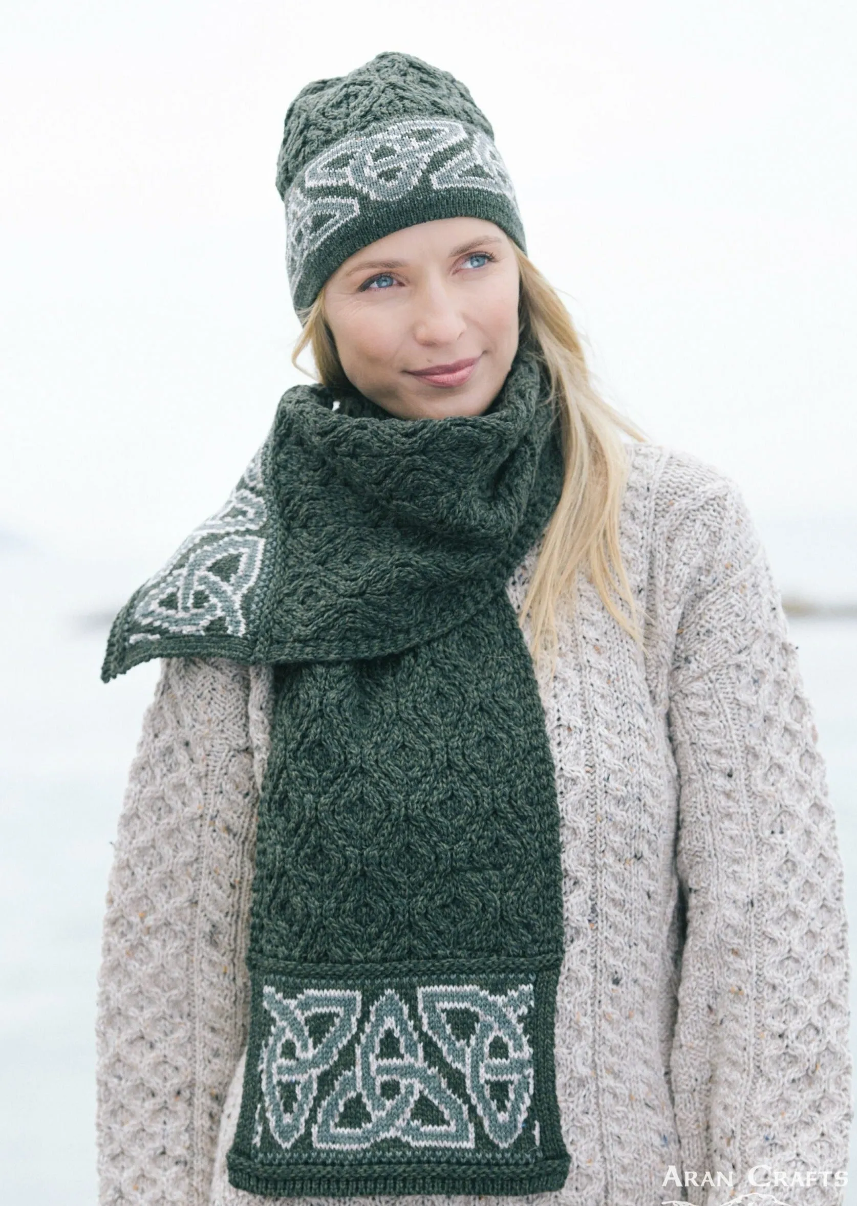 Celtic Jacquard Scarf | Green