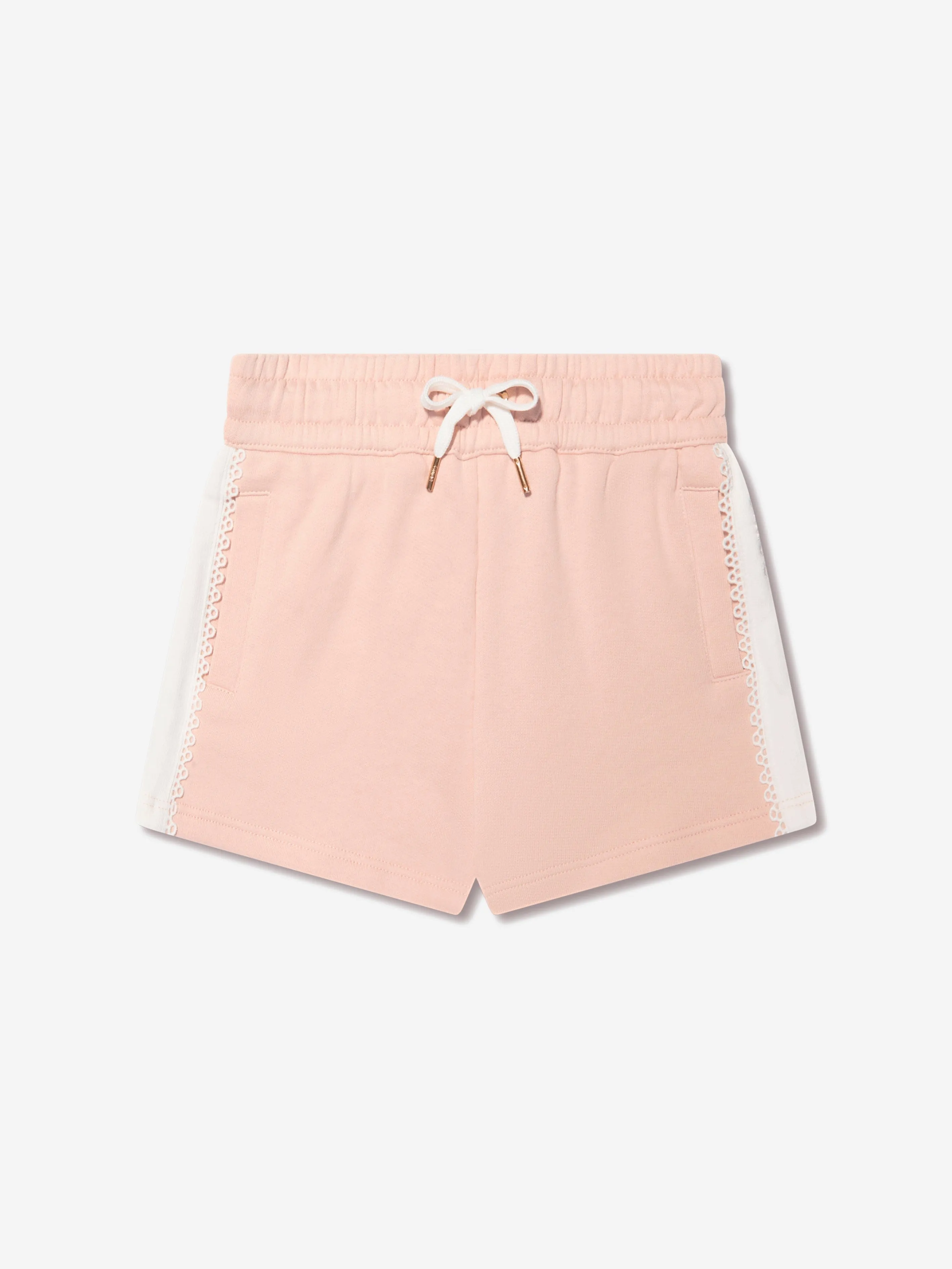 Chloé Girls Organic Cotton Fleece Shorts in Pink