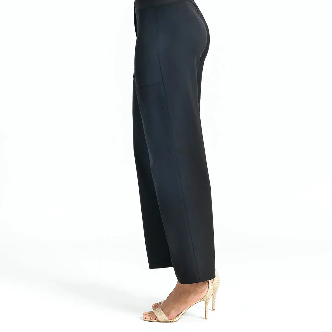 Clara Sunwoo Woven Twill - Zip Closure Wide Leg Pocket Trouser - Black