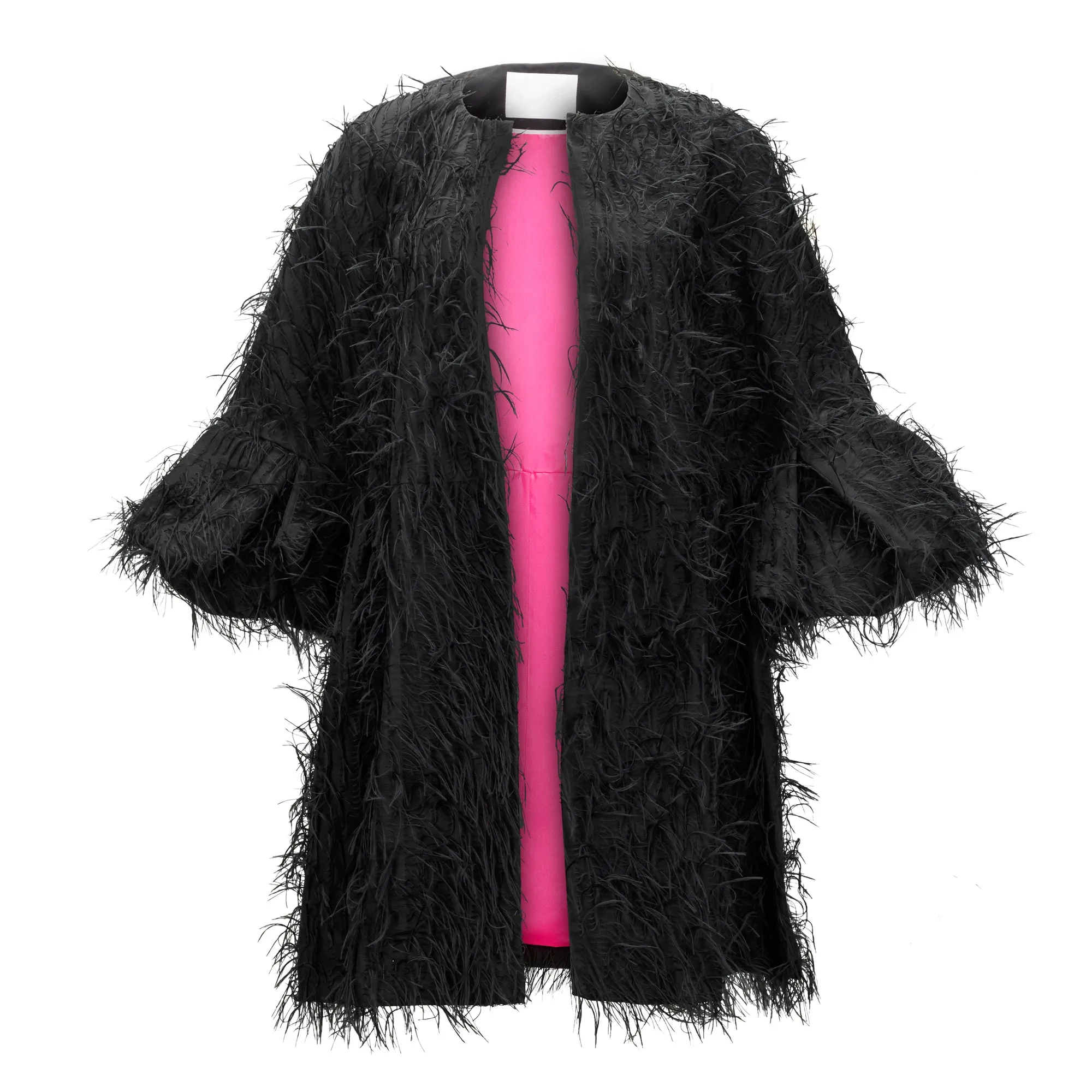 Couture Feather Coat - Black