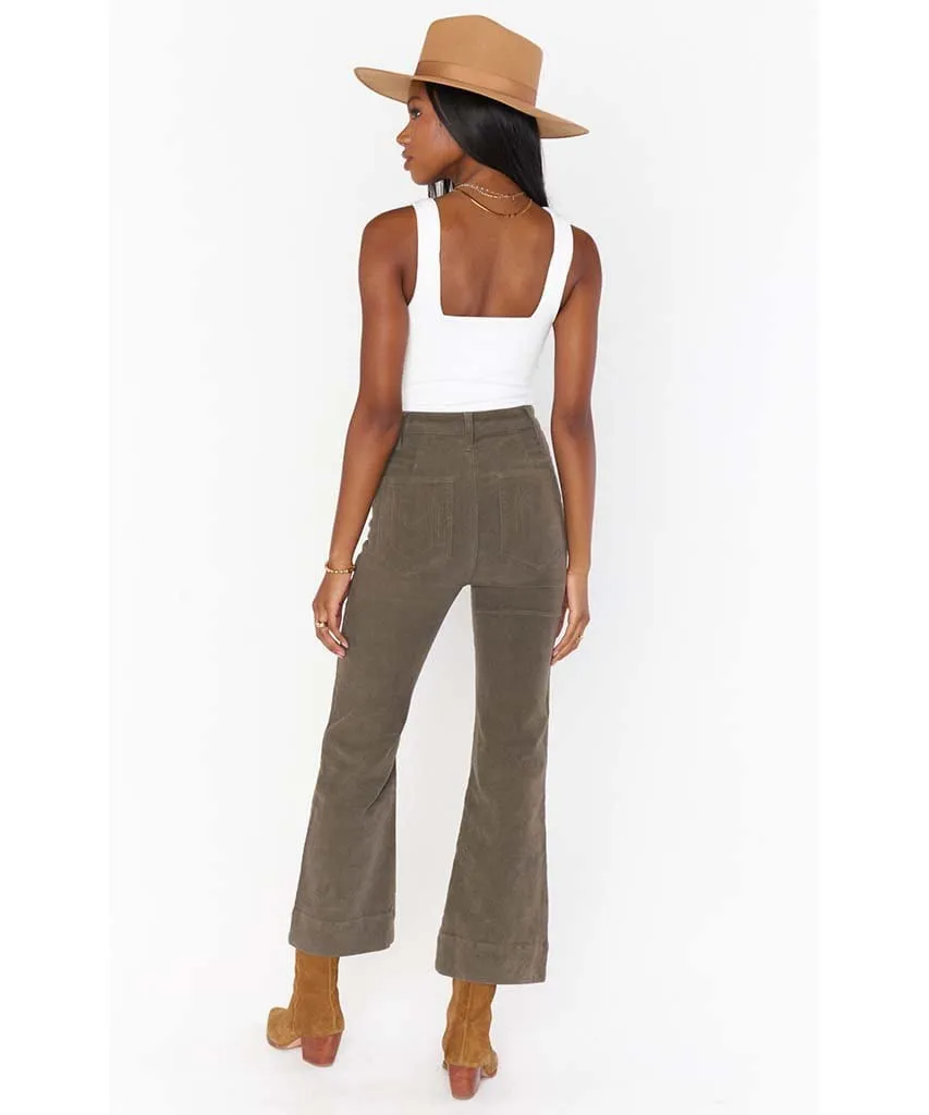 Crop Farrah Trouser Evergreen Corduroy