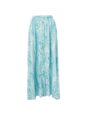 Daisy Paisley Button-Down Maxi Skirt