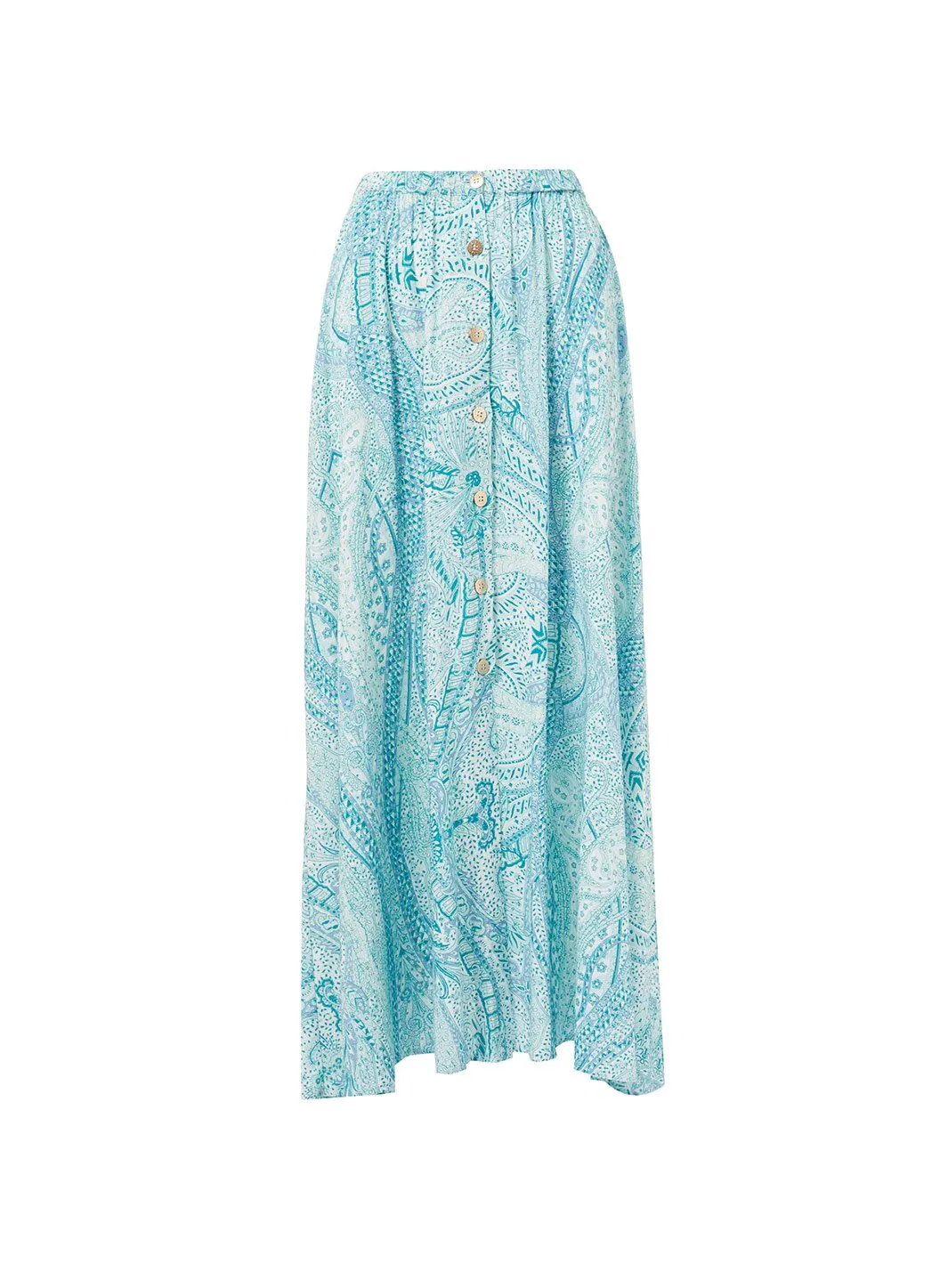 Daisy Paisley Button-Down Maxi Skirt