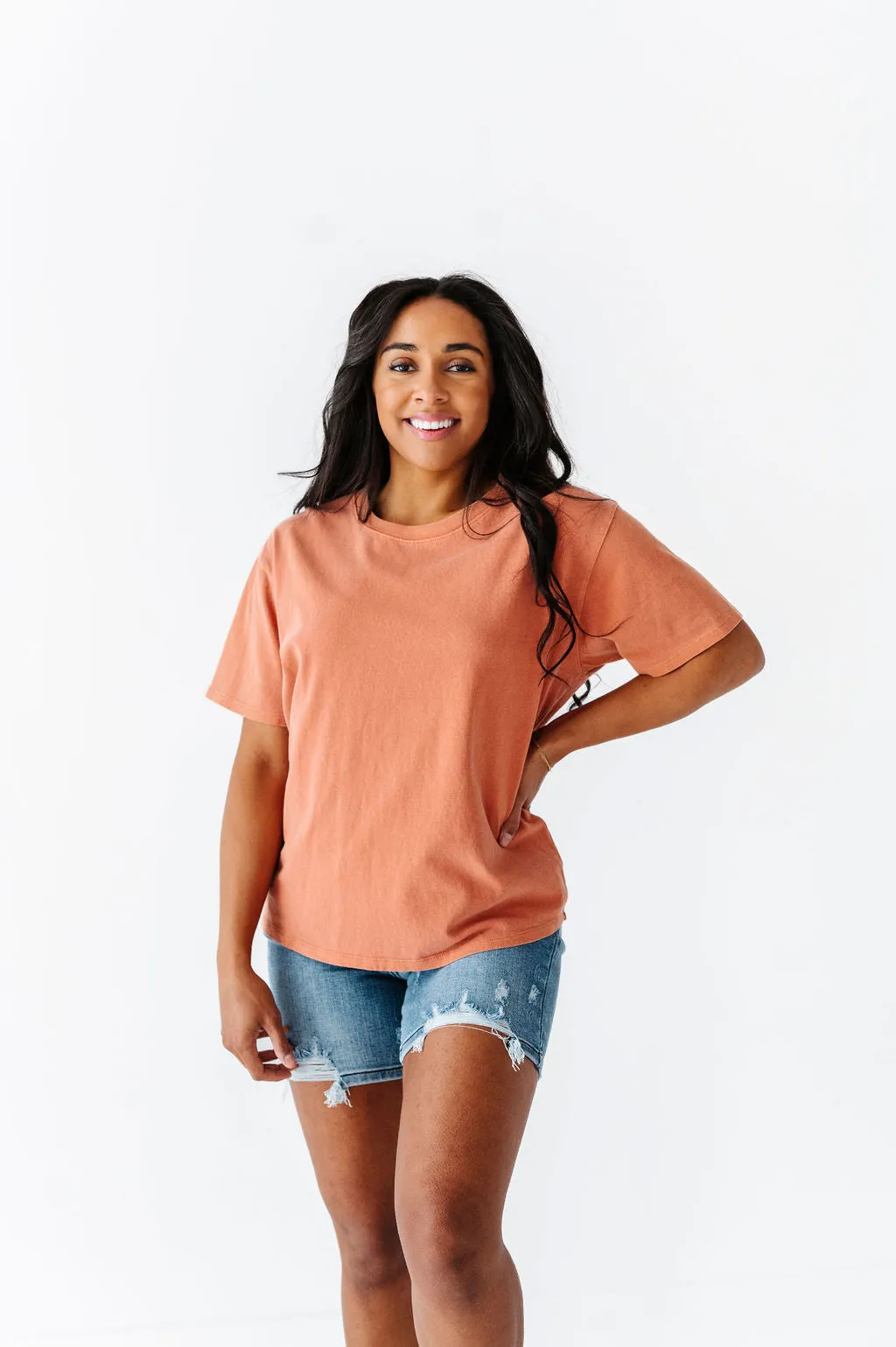 Dakota Crewneck Tee in Baked Clay