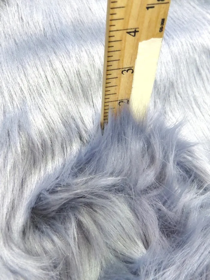 Faux Fake Fur Solid Shaggy Long Pile Fabric / Olive / 15 Yard Bolt