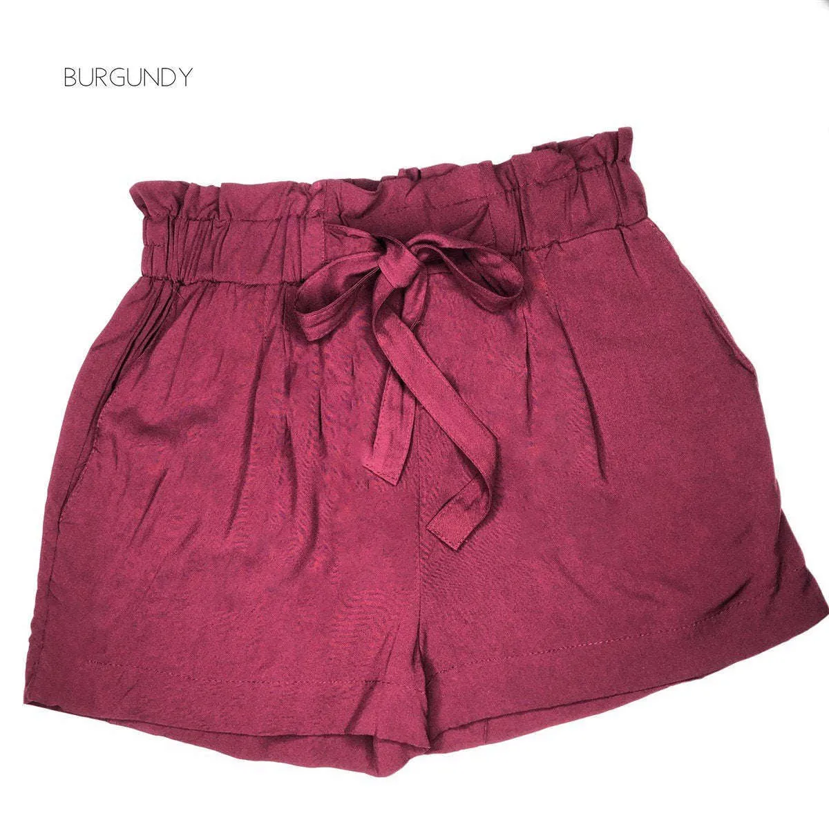 Flowy Tie Front Shorts