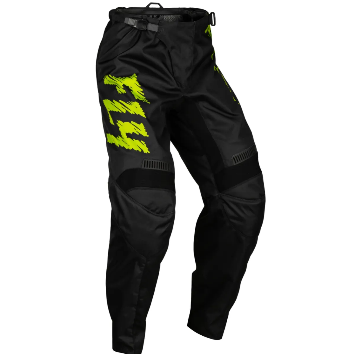 Fly Racing 2024 Youth F-16 Motocross Pants (Black/Neon Green/Light Grey | Size: 24)