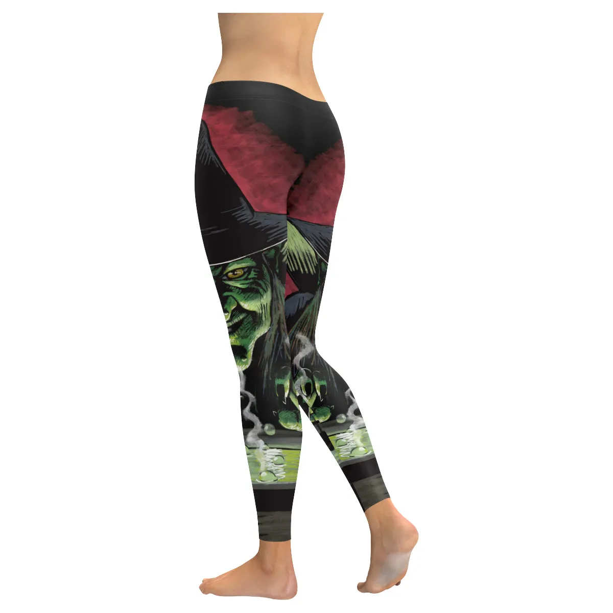 halloween witch Women's Low Rise Leggings (Invisible Stitch)