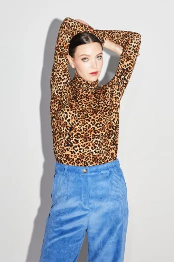 Imprevu Leopard Print Barbara Turtle Neck