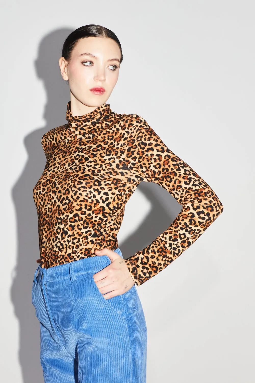 Imprevu Leopard Print Barbara Turtle Neck