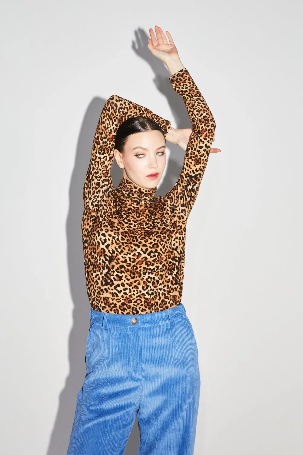 Imprevu Leopard Print Barbara Turtle Neck