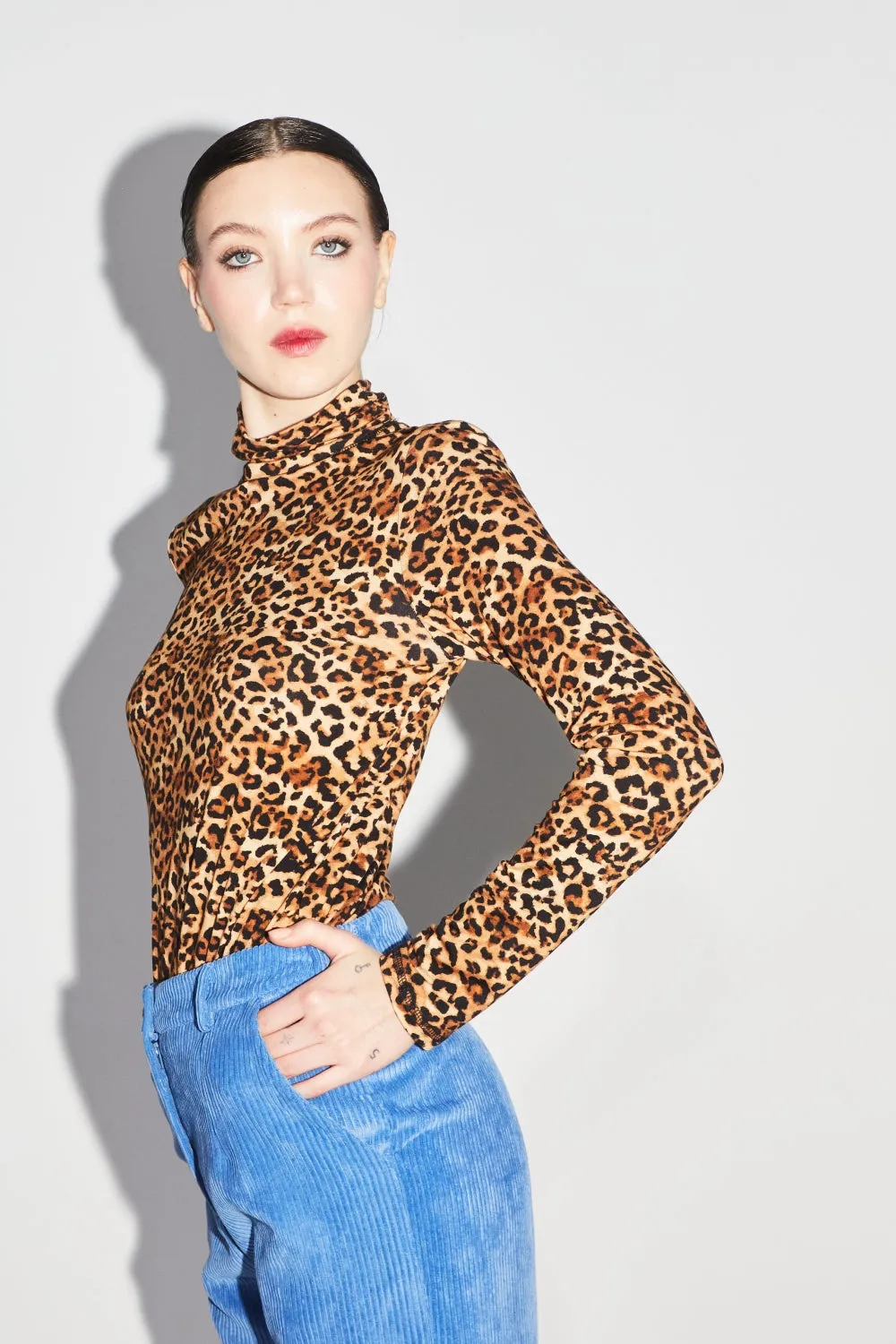 Imprevu Leopard Print Barbara Turtle Neck