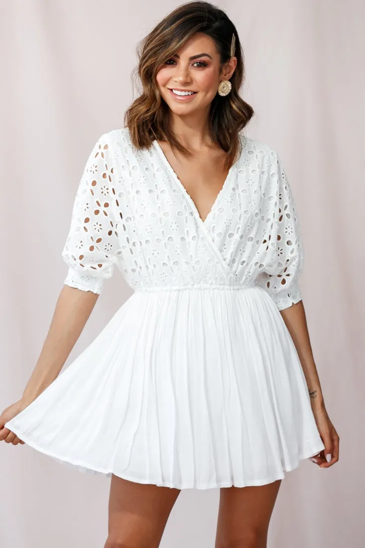 Indi Broderie Anglaise Swing Dress White