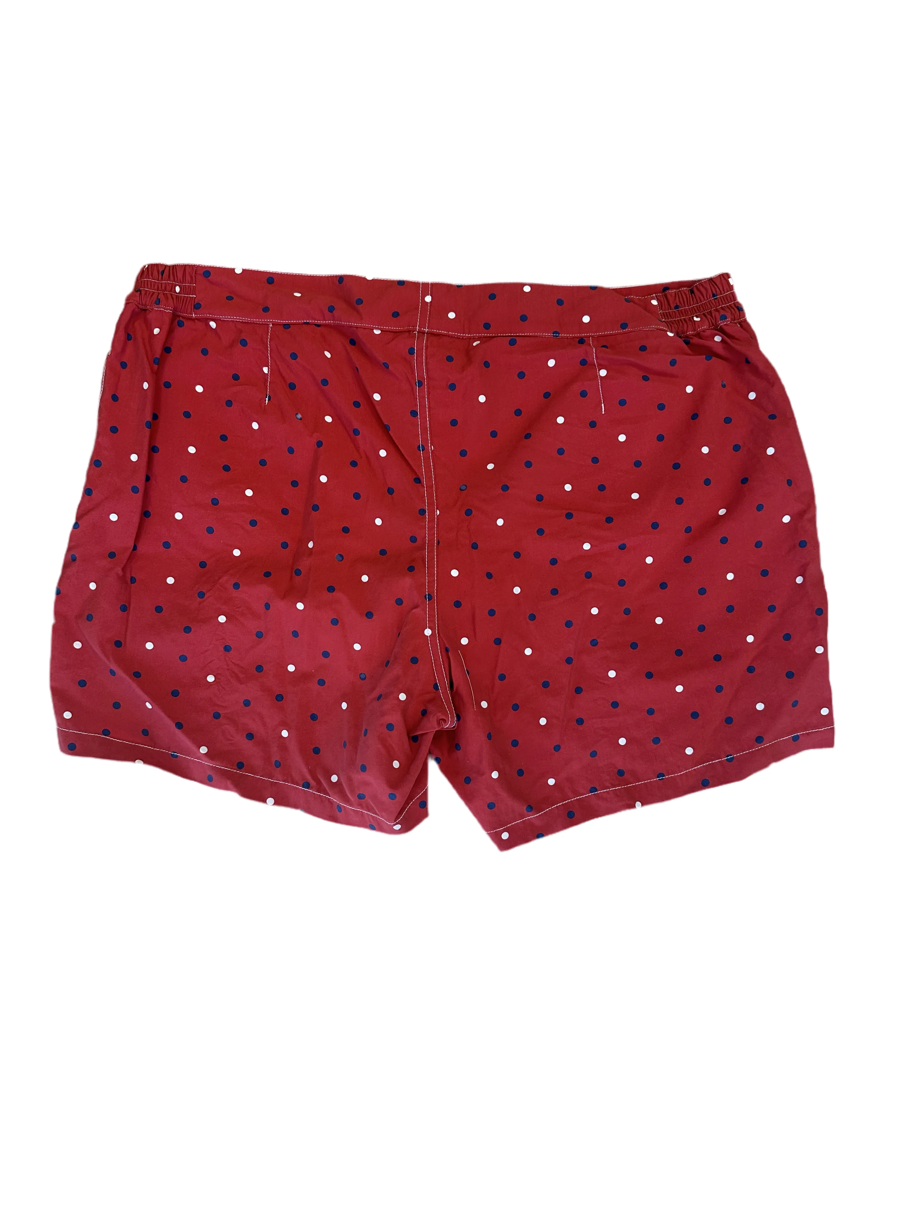 Isaia Mens Red White Blue Dotted Waist Strap Swim Trunk