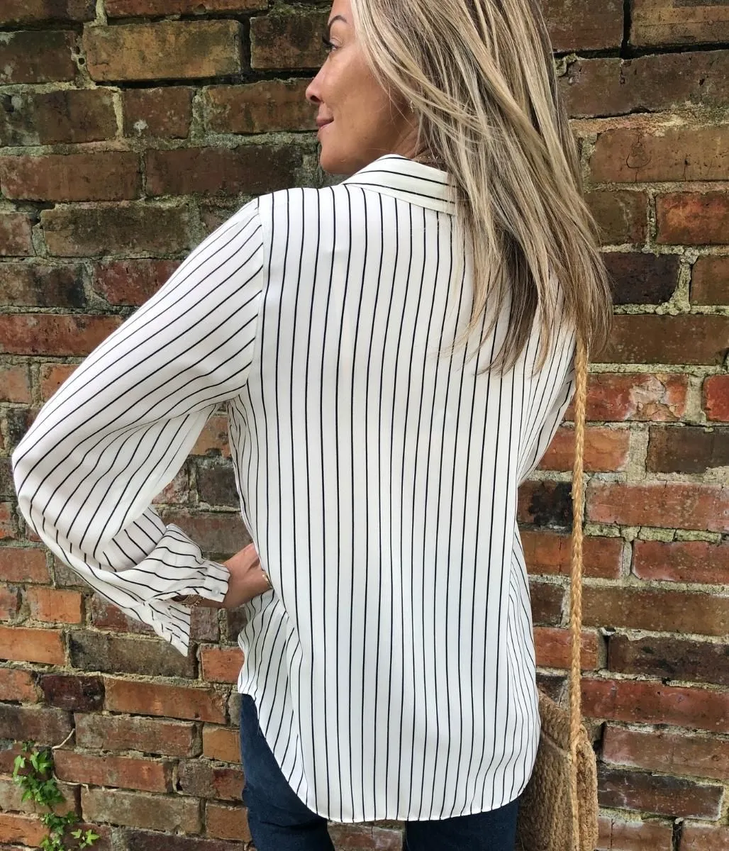 Ivory Pinstripe Blouse