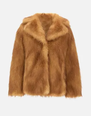 Janice Dark Honey Eco Fur Coat