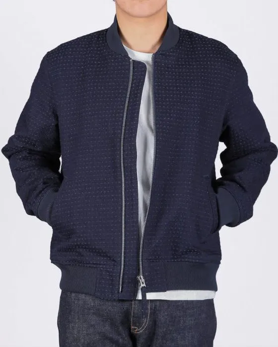 Japan Blue JBOT1308 Sashiko Bomber Jacket - Dark Indigo