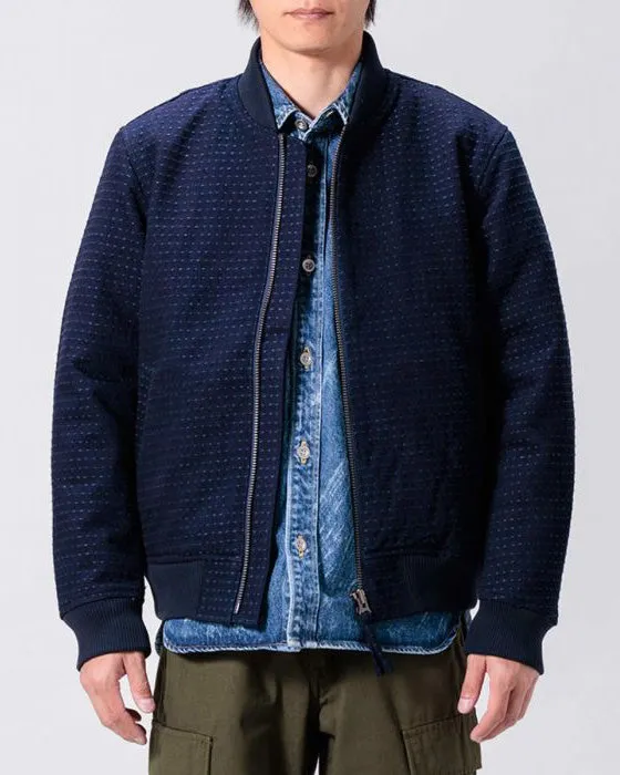 Japan Blue JBOT1308 Sashiko Bomber Jacket - Dark Indigo