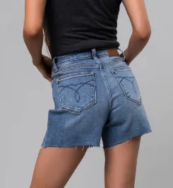 Judy Blue Mid Rise Raw Hem Shorts 15251