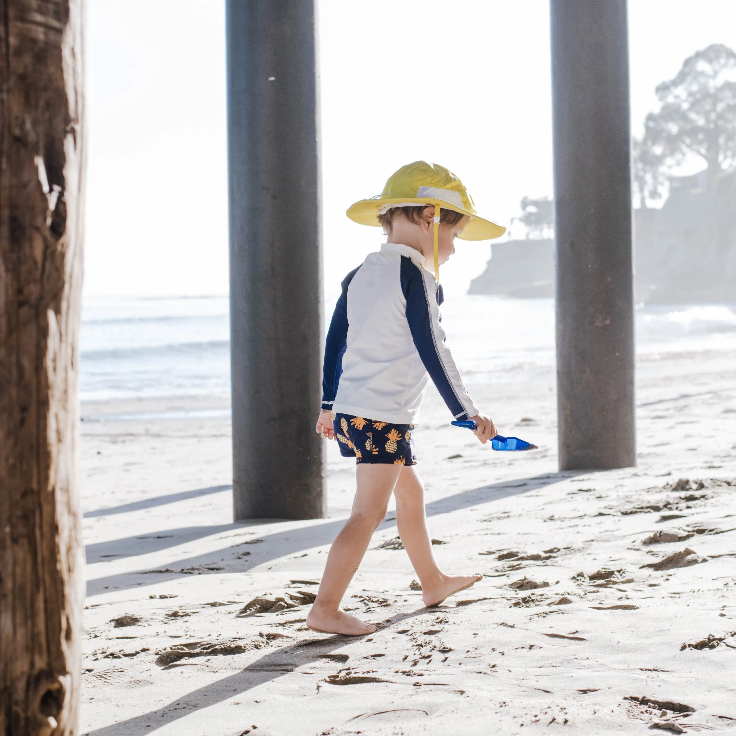 Kids Euro Shorties   Long Sleeve Rash Guard Set | "Pineapple Dreams"