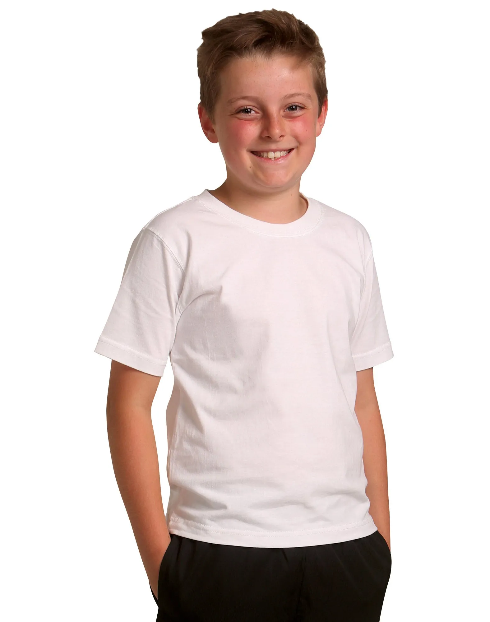 Kids Unisex 100% Cotton Crew Neck Traditional Tee - TS01KA