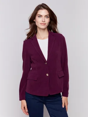 Knit Corduroy Blazer - Mulberry